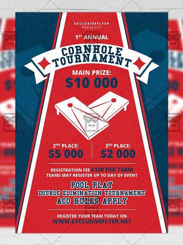 Download Cornhole Tournament Event PSD Flyer Template Now