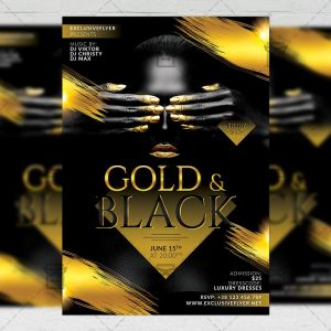 Download Gold and Black Party PSD Flyer Template Now