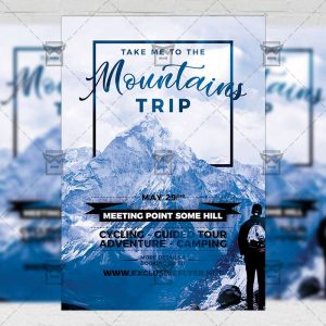 Download Mountains Trip PSD Flyer Template Now