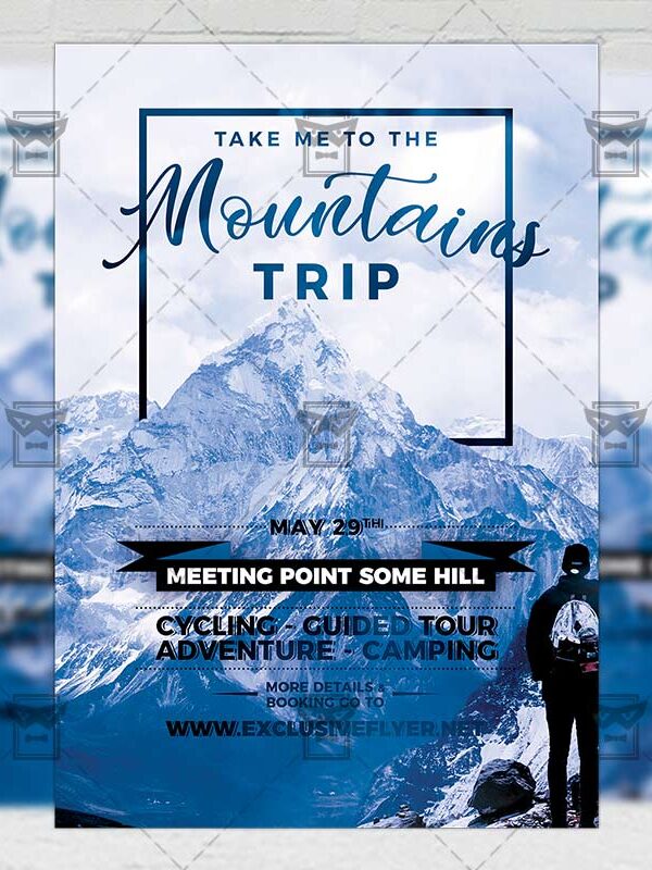 Download Mountains Trip PSD Flyer Template Now