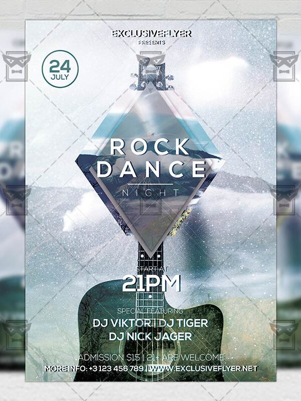Download Rock Dance Night PSD Flyer Template Now