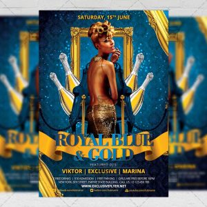 Download Royal Blue and Gold Party PSD Flyer Template Now