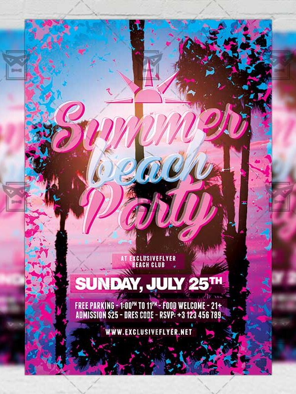 Download Summer Beach Party PSD Flyer Template Now