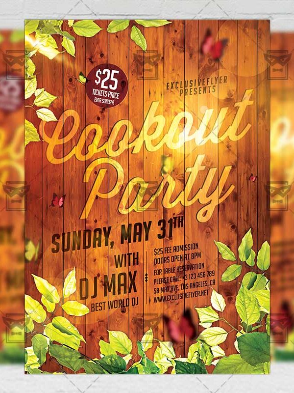 Download The Cookout Party PSD Flyer Template Now