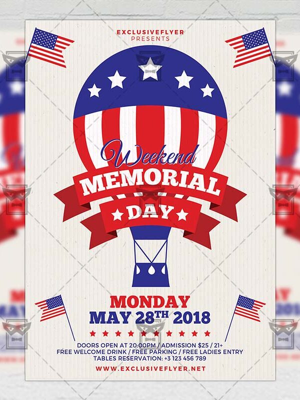 Download Memorial Day Weekend PSD Flyer Template Now