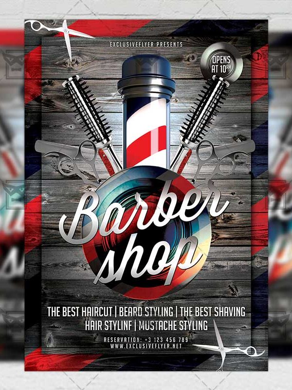 Download Barber Shop PSD Flyer Template Now
