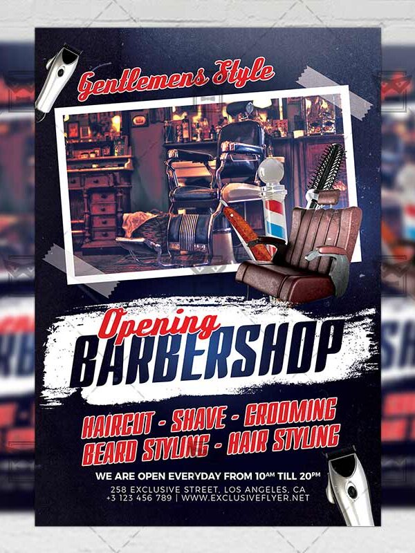 Download Barber Shop PSD Flyer Template Now