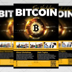 Download Bitcoin Workshop PSD Flyer Template Now