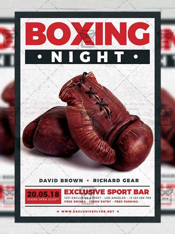 Download Boxing Night PSD Flyer Template Now
