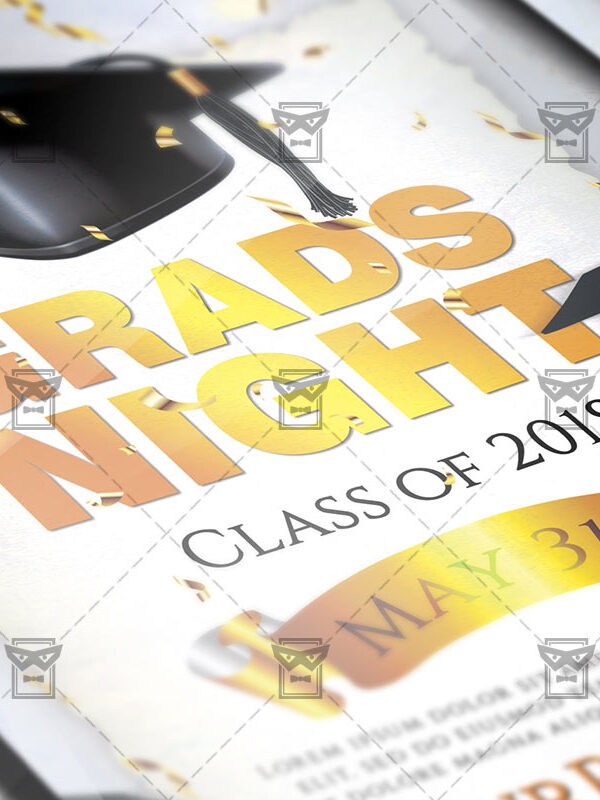 Download Grads Night PSD Flyer Template Now
