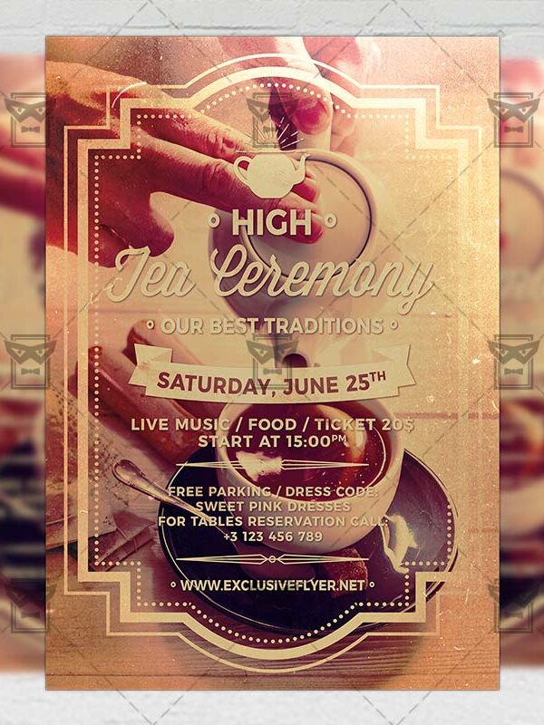 Download High Tea Ceremony PSD Flyer Template Now