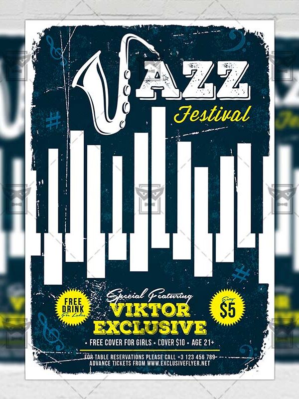 Download Jazz Festival PSD Flyer Template Now