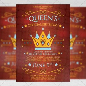 Queens Official Birthday Flyer - Community A5 Template | ExclsiveFlyer ...