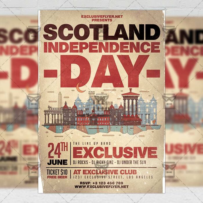 Download Scotland Independence Day PSD Flyer Template Now