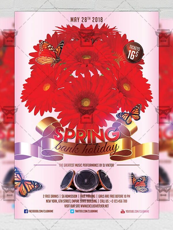 Download Spring Bank Holiday PSD Flyer Template Now