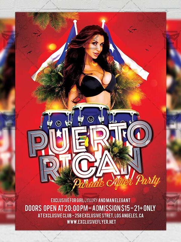 Download Puerto Rican Parade After Party PSD Flyer Template Now