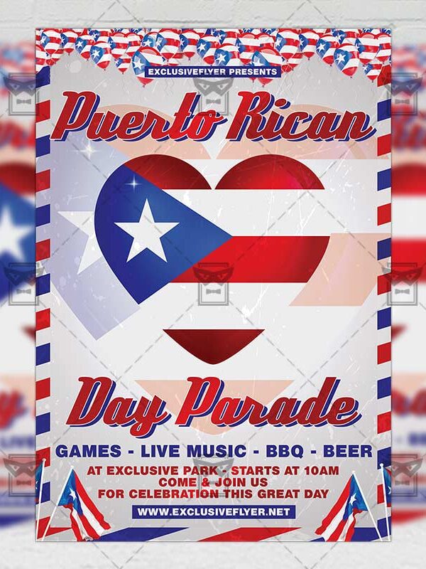 Download Puerto Rican Parade PSD Flyer Template Now