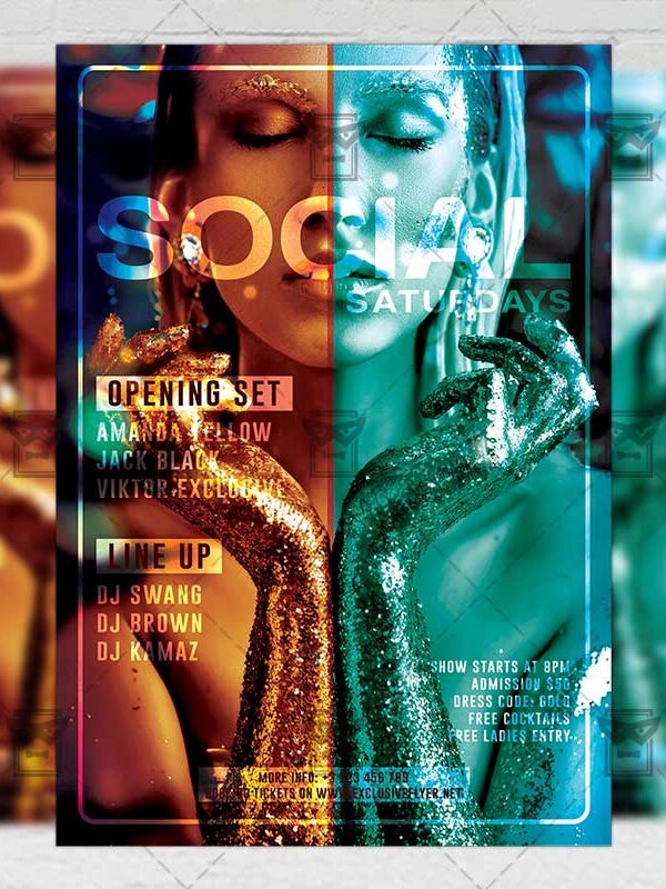 Download Social Saturdays PSD Flyer Template Now