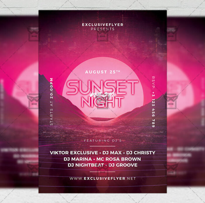 Download Sunset Night PSD Flyer Template Now