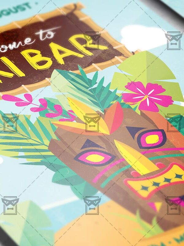 Download Tiki Bar PSD Flyer Template Now