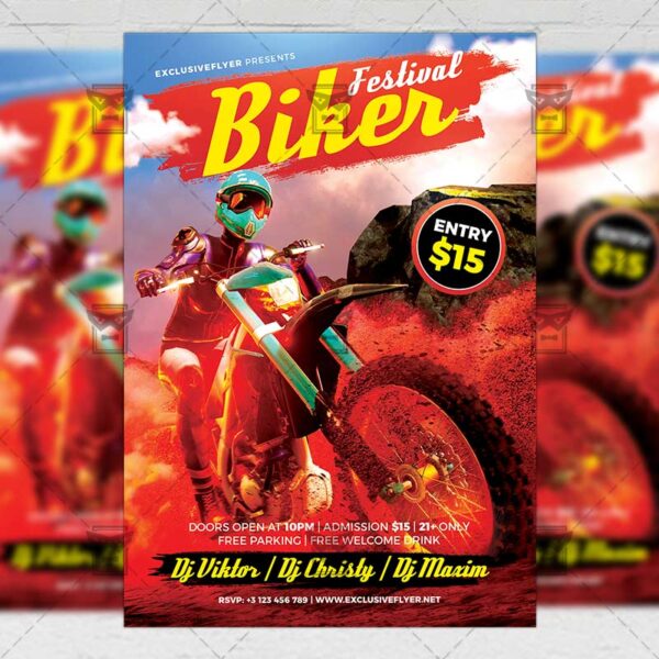 Download Biker Festival PSD Flyer Template Now