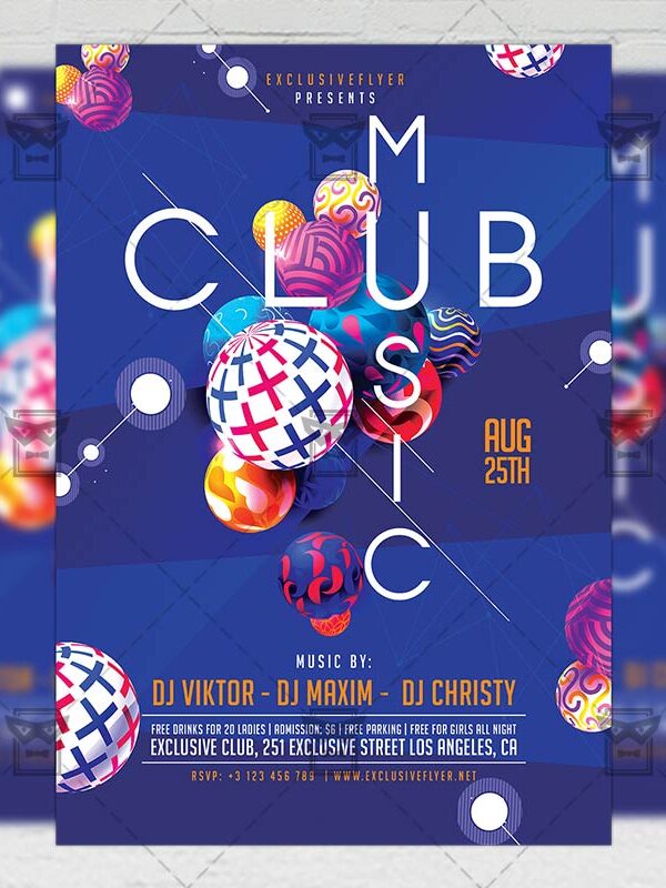Download Club Music Night PSD Flyer Template Now