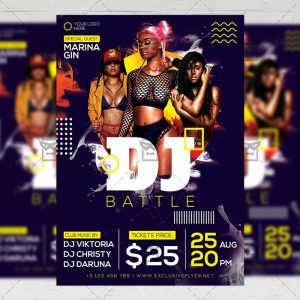 Download Dj Battle Party PSD Flyer Template Now