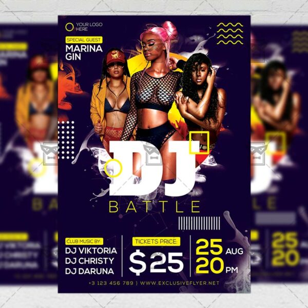 Dj Battle Party Flyer Club A5 Template Exclsiveflyer Free And Premium Psd Templates