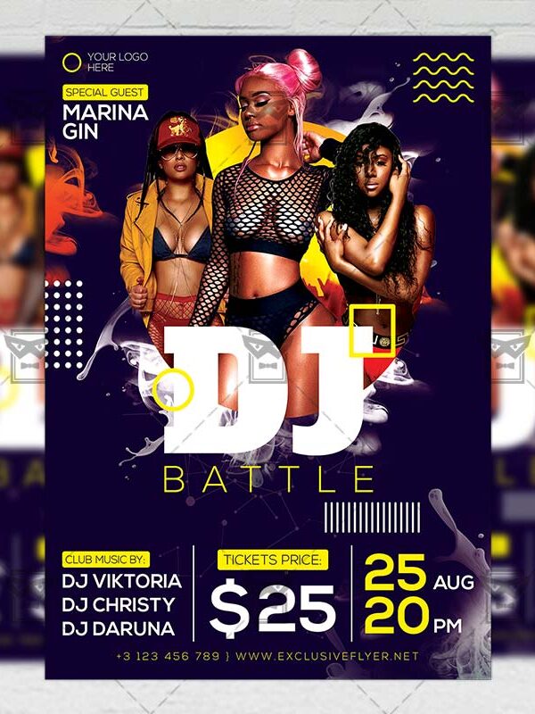Download Dj Battle Party PSD Flyer Template Now