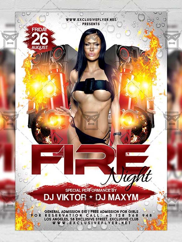 Download Fire Night PSD Flyer Template Now