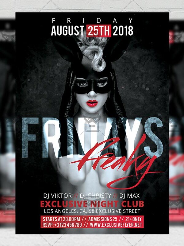 Download Freaky Fridays PSD Flyer Template Now