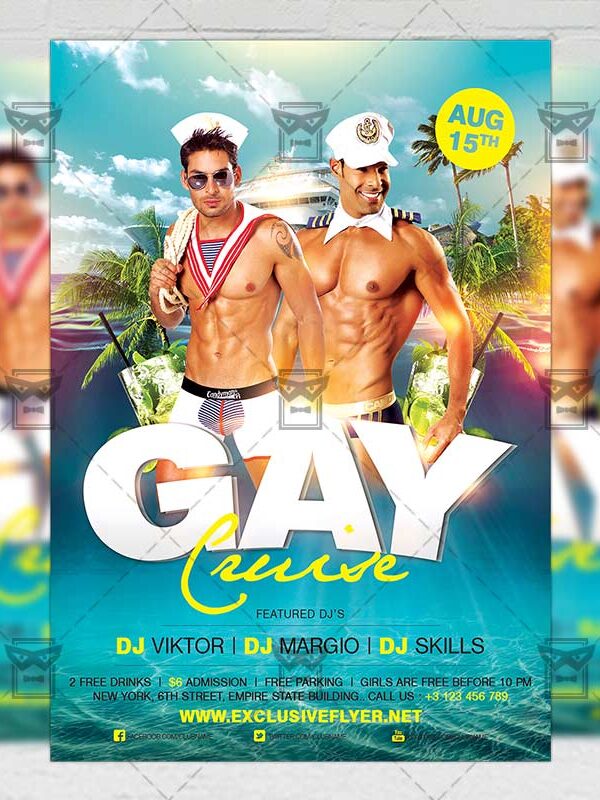Download Gay Cruise PSD Flyer Template Now
