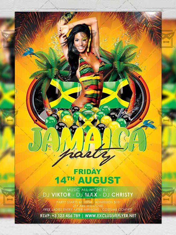 Download Jamaica Party PSD Flyer Template Now