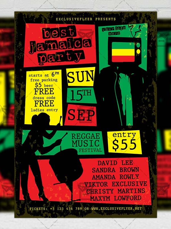 Download Jamaica Party PSD Flyer Template Now