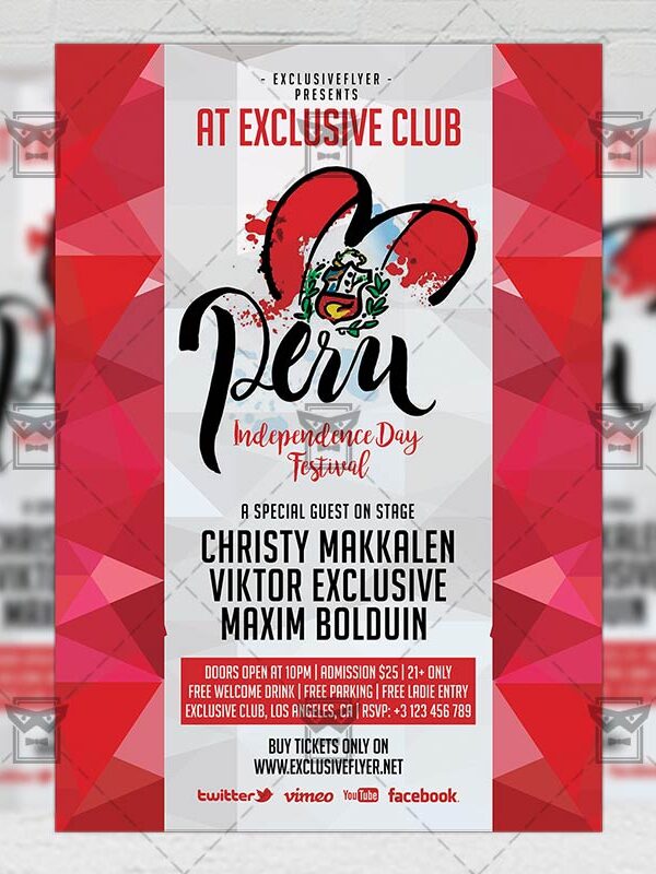 Download Peruvian Independence Day Festival PSD Flyer Template Now