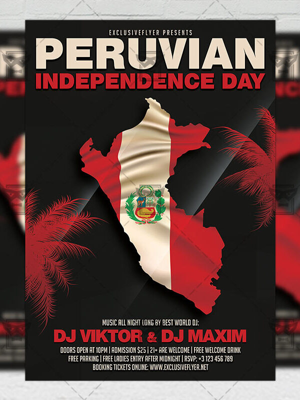 Download Peruvian Independence Day PSD Flyer Template Now