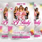 Pink Illustrated Pajama Anime Party Premium Flyer Template PSD