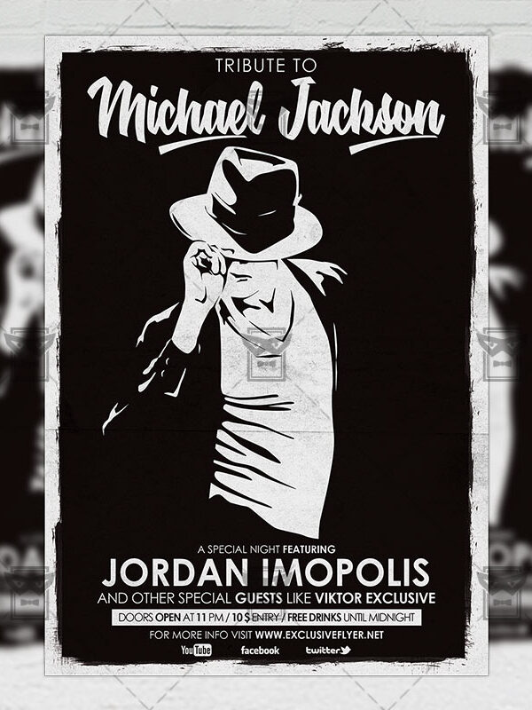 Download Tribute to Michael Jackson PSD Flyer Template Now
