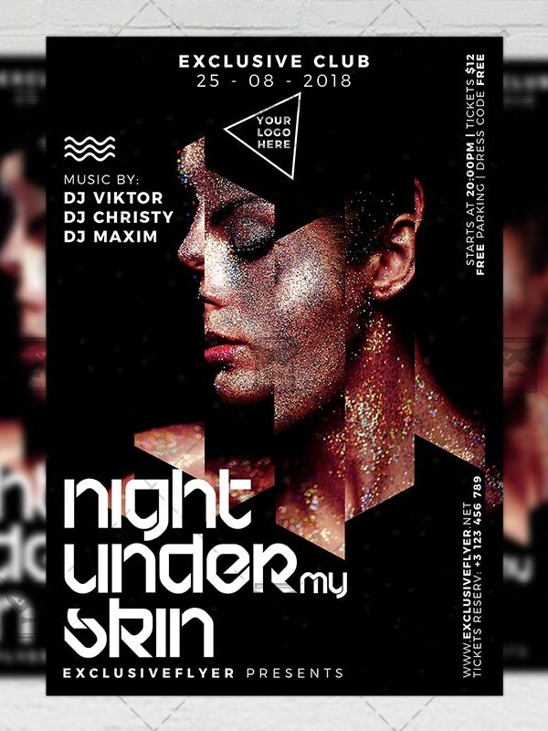 Download Under My Skin Night PSD Flyer Template Now