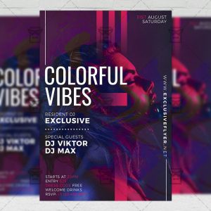 Download Colorful Vibes PSD Flyer Template Now
