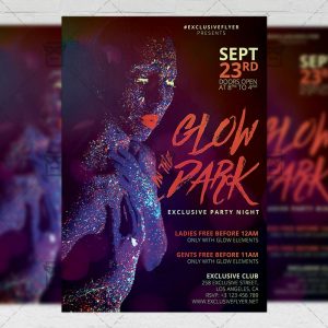 Download Glow in the Dark PSD Flyer Template Now