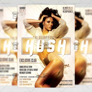 Download Hush Party PSD Flyer Template Now