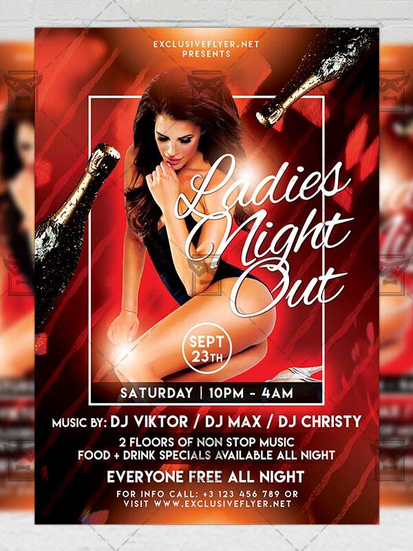 Download Ladies Night Out PSD Flyer Template Now