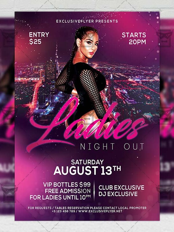 Download Ladies Night Out PSD Flyer Template Now
