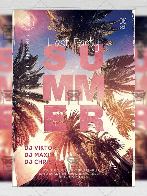 Download Last Summer Party PSD Flyer Template Now