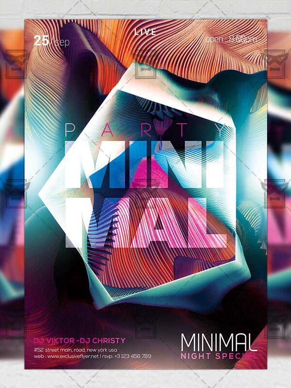 Download Minimal Party PSD Flyer Template Now
