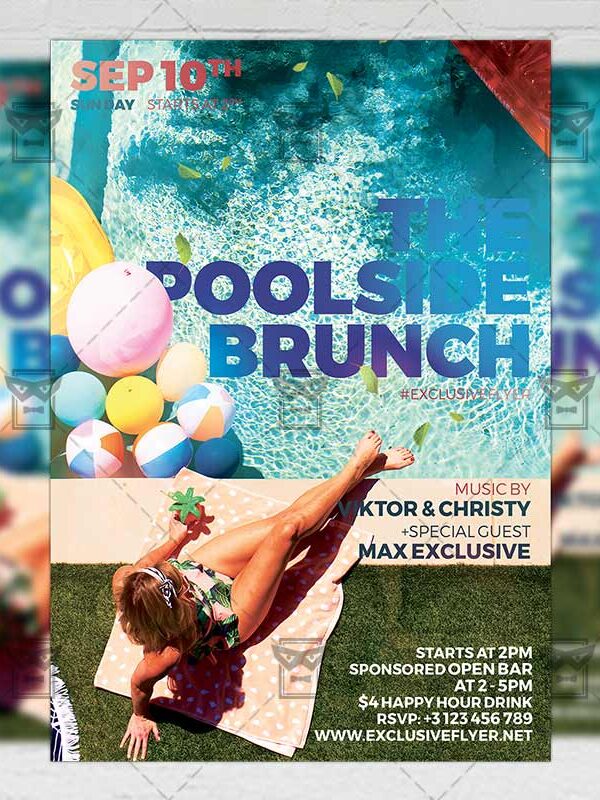 Download Poolside Brunch PSD Flyer Template Now
