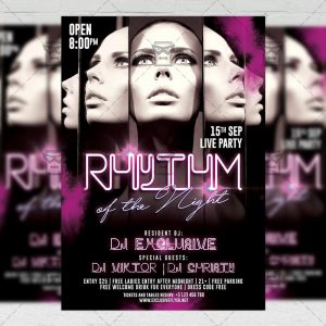 Download Rhythm of the Night PSD Flyer Template Now