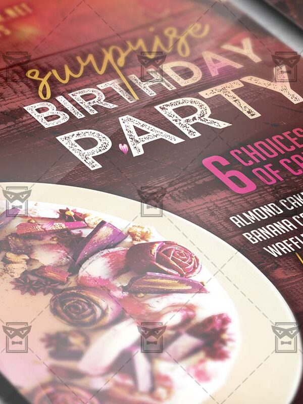 Download Surprise Birthday Party PSD Flyer Template Now