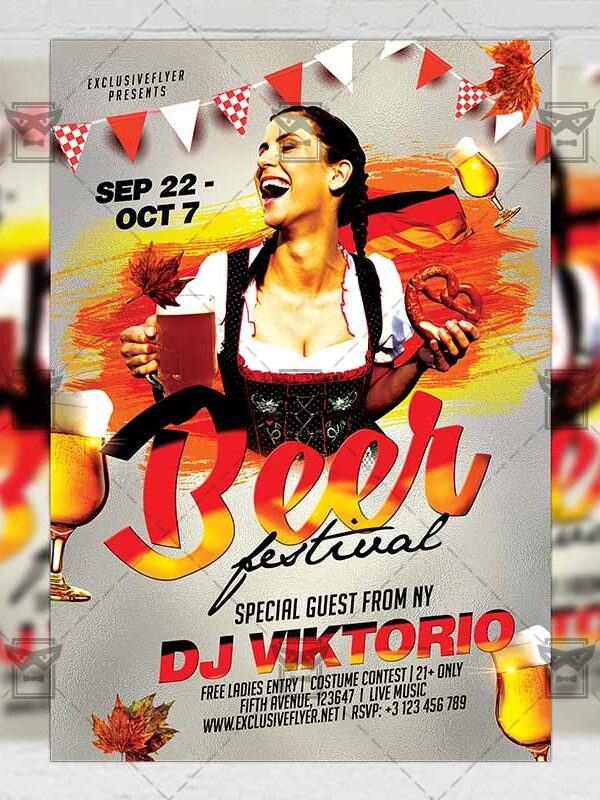 Download Beer Festival PSD Flyer Template Now